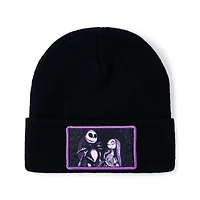 Jack and Sally Purple Patch Cuff Beanie Hat - The Nightmare Before Christmas