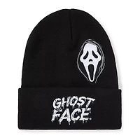 Ghost Face Embroidered Cuff Beanie Hat