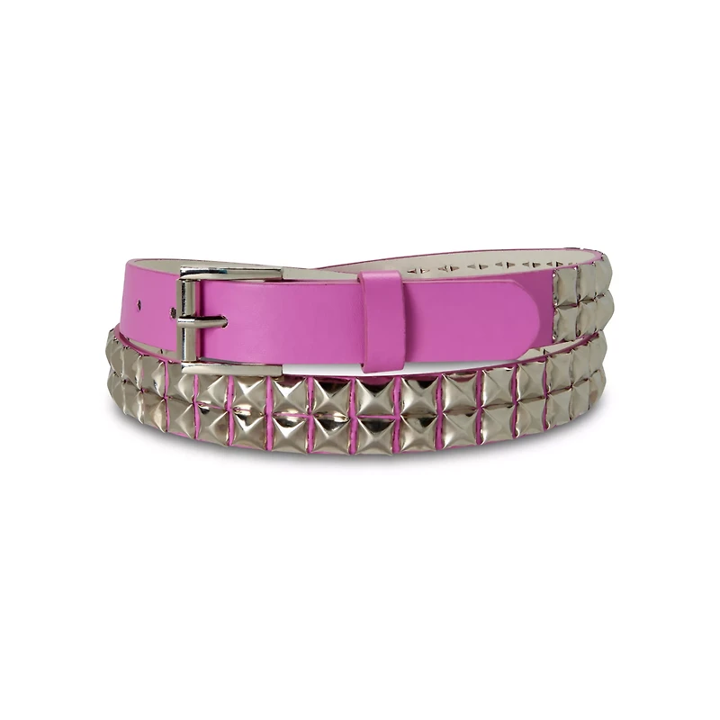 Pink Silvertone Studded Belt