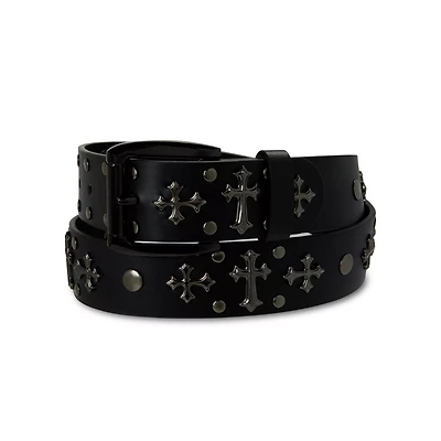 Black Cross Studded Belt