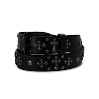 Black Cross Studded Belt