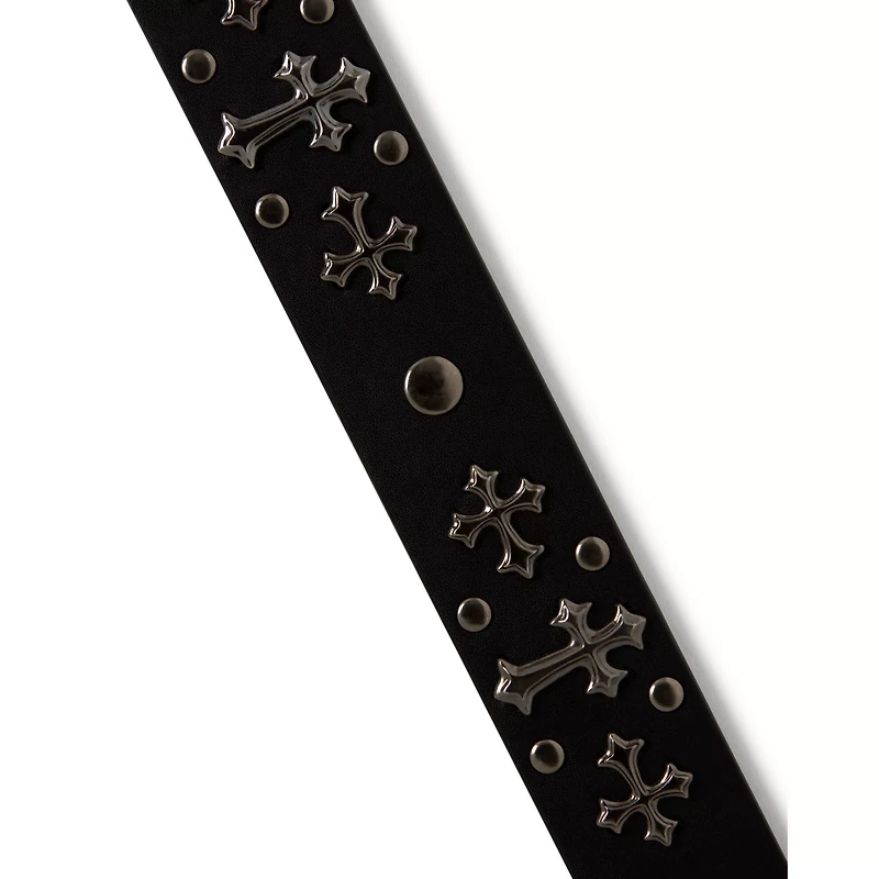 Black Cross Studded Belt