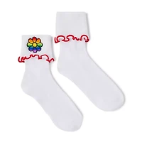 Rainbow Flower Frill Socks