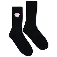 Black Transgender Pride Heart Crew Socks