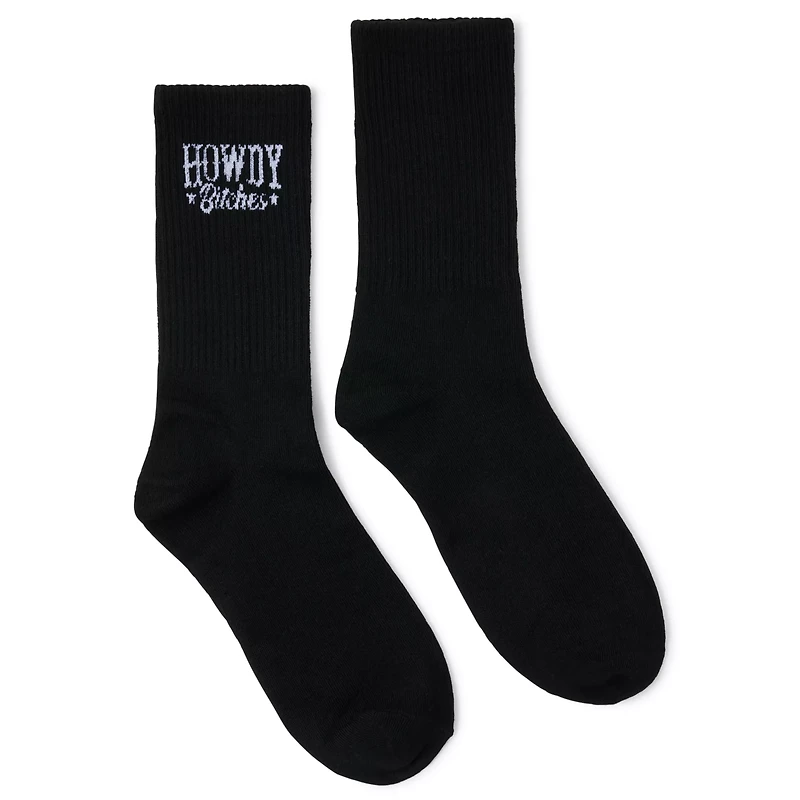Howdy Bitches Crew Socks