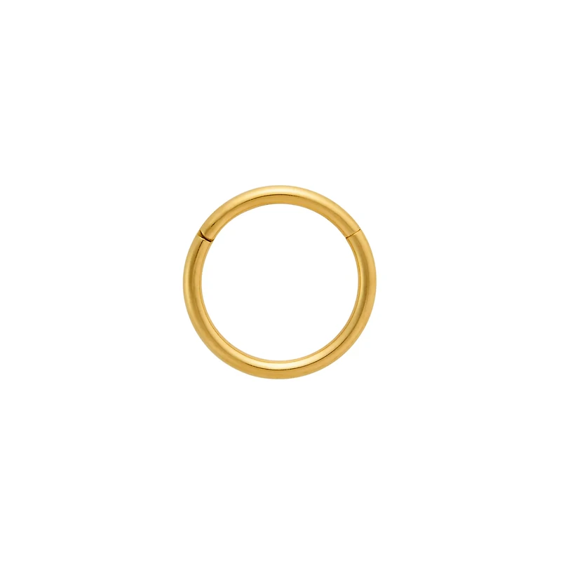 Goldplated Simple Hinge Hoop Septum Ring - 16 Gauge