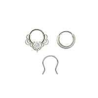 Multi-Pack CZ Lacey Septum Clickers and Retainer - 16 Gauge