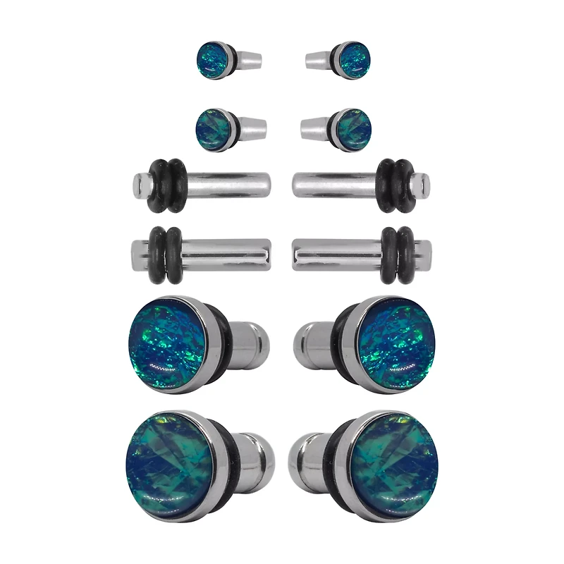 Multi-Pack Silvertone Resin Plug Set