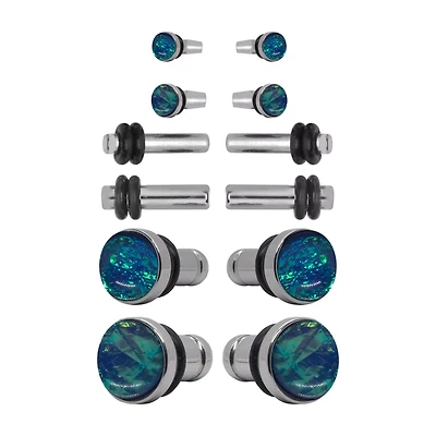 Multi-Pack Silvertone Resin Plug Set