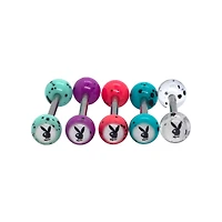 Multi-Pack Glitter Playboy Barbells 5 Pack - 14 Gauge