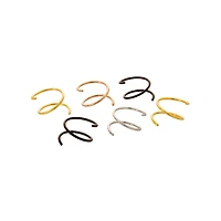 Multi-Pack Black and Goldtone Spiral Double Hoop Nose Rings 6 Pack - 20 Gauge