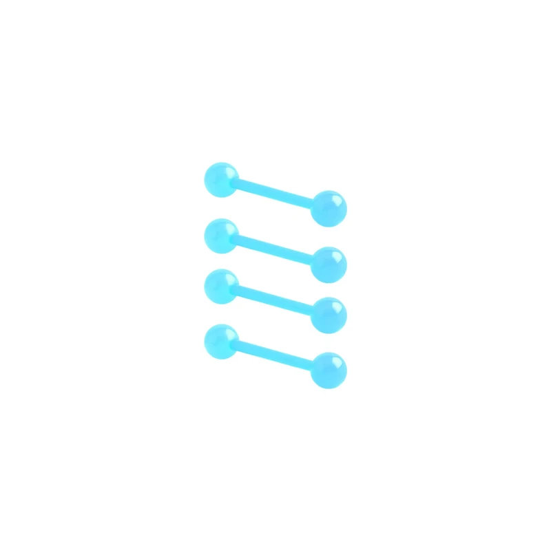 Multi-Pack Glow in the Dark Bioflex Blue Barbells 4 Pack - 14 Gauge