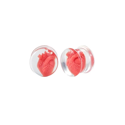 Realistic Heart Acrylic Plugs