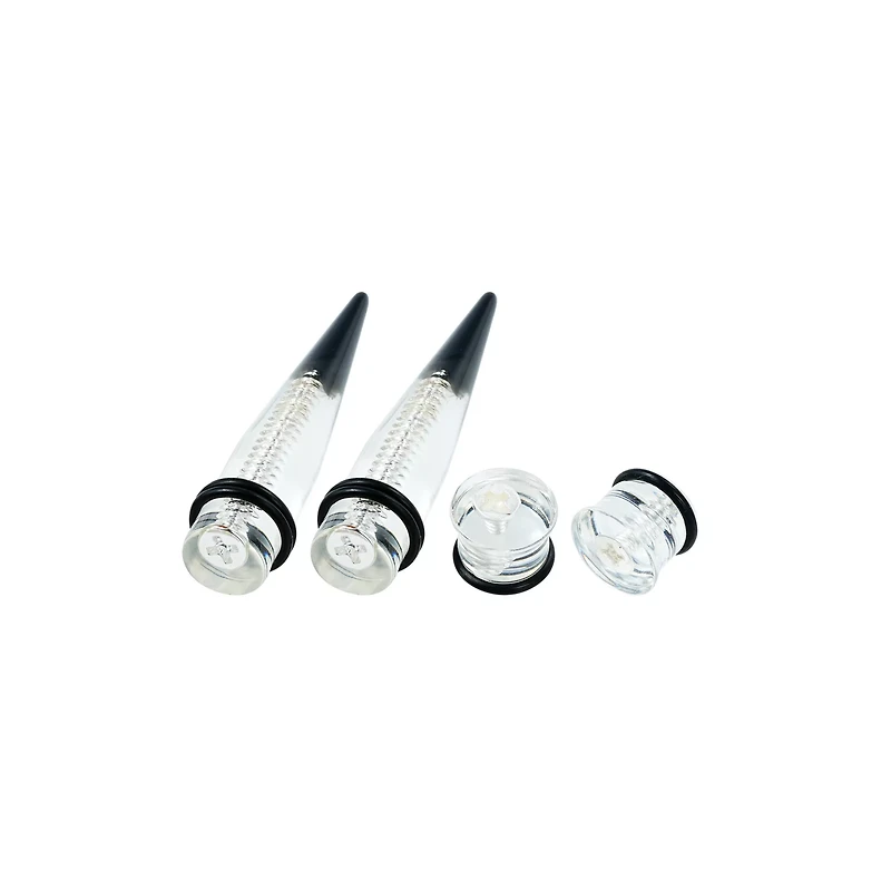 Gray Acrylic Nail Tapers and Plugs - 2 Pair