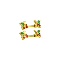 CZ Cherry Nipple Barbells - 14 Gauge