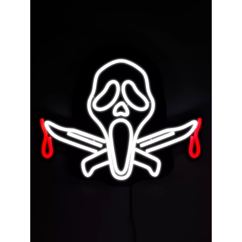 Ghost Face Neon LED Light-Up Sign