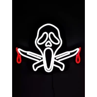 Ghost Face Neon LED Light-Up Sign