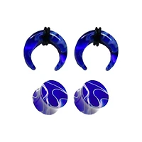 Multi-Pack Marble Acrylic Pinchers and Plugs