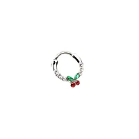 Silvertone CZ Cherry Hinged Septum Ring - 16 Gauge