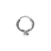 Silvertone CZ Cherry Hinged Septum Ring - 16 Gauge