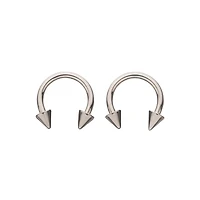 Spike Horseshoe Silver-Tone Rings - 2 Pack