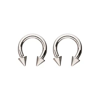 Spike Horseshoe Silver-Tone Rings - 2 Pack