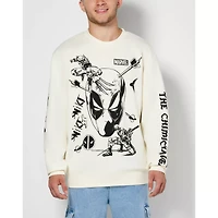 Black and White Deadpool Crewneck Sweatshirt - Marvel