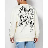 Black and White Deadpool Crewneck Sweatshirt - Marvel