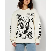 Black and White Deadpool Crewneck Sweatshirt - Marvel