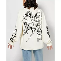 Black and White Deadpool Crewneck Sweatshirt - Marvel