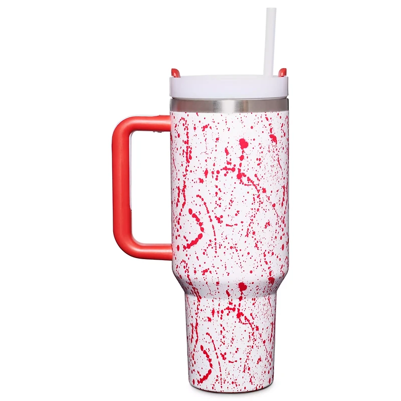 Blood Splatter Travel Tumbler with Straw - 40 oz.