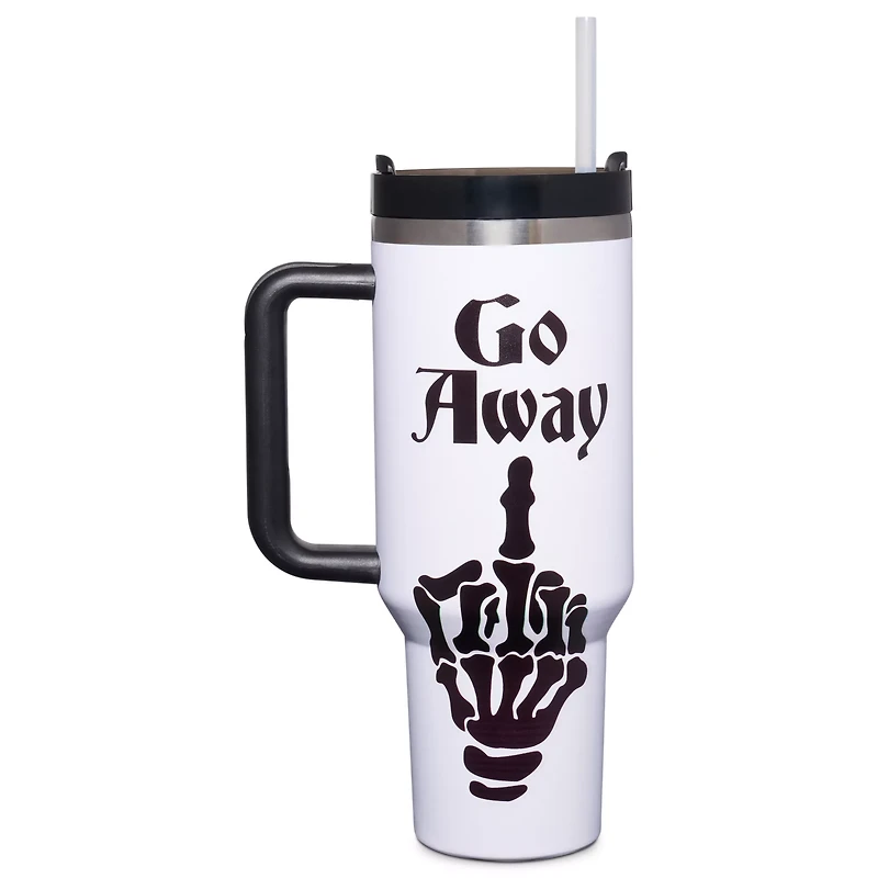 Go Away Middle Finger Travel Tumbler with Straw - 40 oz.