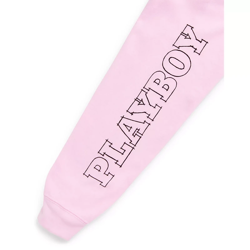 Pink Playboy Rabbit Scribble Hoodie