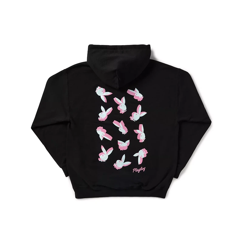 Black Playboy Bunny Print Hoodie