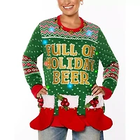 Light-Up Full of Holiday Beer Christmas Sweater