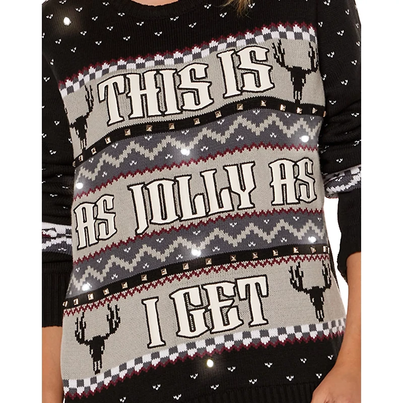 This Is as Jolly I Get Light-Up Christmas Sweater