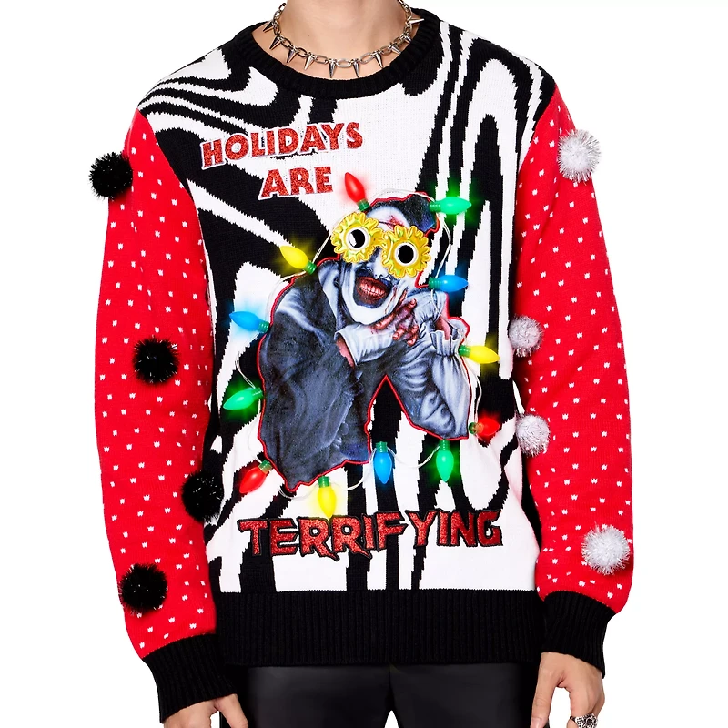 Light-Up Art the Clown Holidays are Terrifying Christmas Sweater - Terrifier