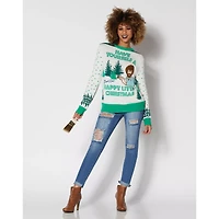Light-Up Bob Ross Christmas Sweater