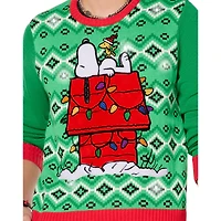 Light-Up Snoopy Dog House Ugly Christmas Sweater - Peanuts