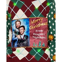 Light-Up Merry Christmas Dragon and Nighthawk Sweater - Step Brothers