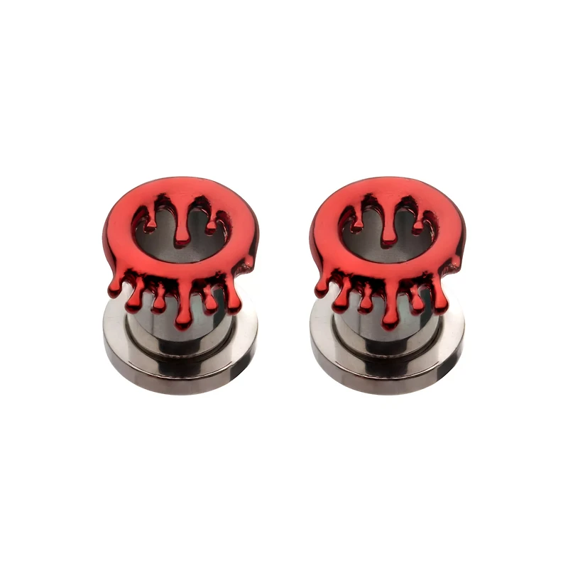 Red Drippy Screw Tunnel Plugs