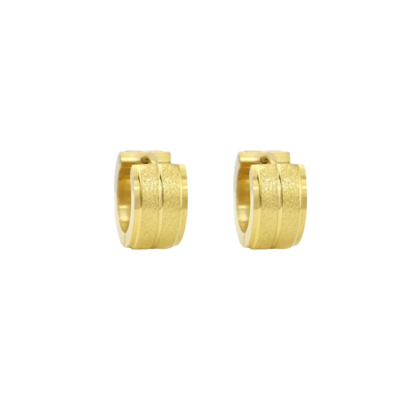 Goldtone and Silvertone Chevron Pattern Huggie Hoop Earrings