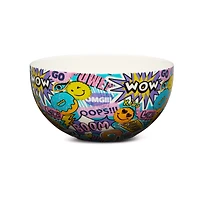 Smiley Face Comic Print Ramen Bowl with Spoon