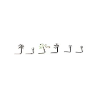 Multi-Pack CZ Heart and Weed Leaf L-Bend Nose Pins 6 Pack - 20 Gauge