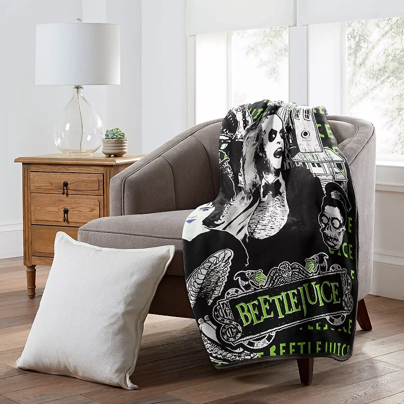 Beetlejuice and Lydia Fleece Blanket