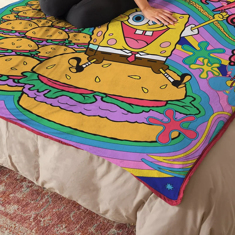 Krabby Patty Throw Blanket - Spongebob Squarepants