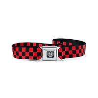 Buckle-Down Red and Black Checkered Seatbelt Belt