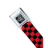 Buckle-Down Red and Black Checkered Seatbelt Belt