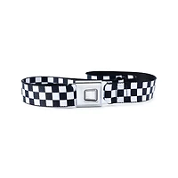 Black and White Checkered Seatbelt Belt