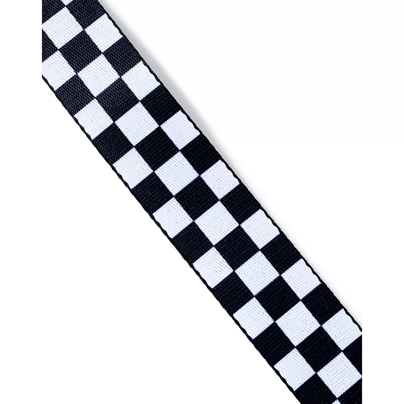 Black and White Checkered Seatbelt Belt